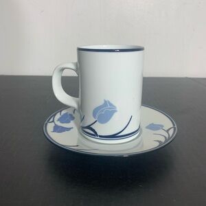 Dansk Tivoli Belle Fleurs Blue and White Mug and saucer